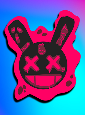 个性潮流兔XX卡通反光创意汽车改装摩托电动车头盔划痕防水贴花