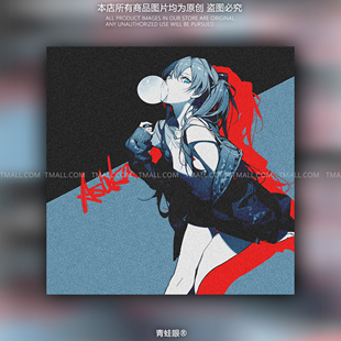 汽车贴纸EVA明日香门窗贴创意二次元美少女车贴电脑机箱车身装饰