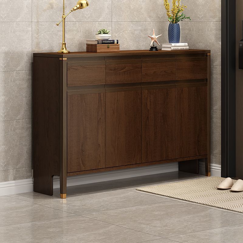 实木入户门口鞋柜大容量靠墙客厅家用带抽屉新款新中式玄关储物柜