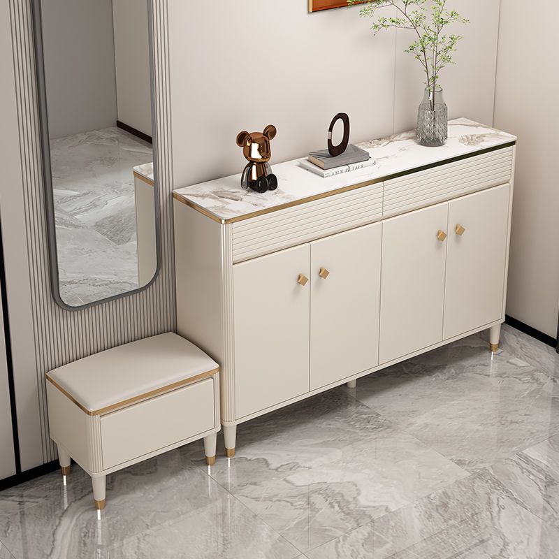 2025新款轻奢鞋柜收纳柜一体靠墙大容量客厅家用储物柜带换鞋凳