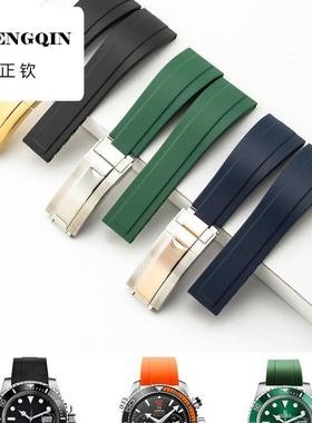 适用不沾灰硅胶手表表带代用rolex劳力士迪通拿黑 绿水鬼游艇名仕
