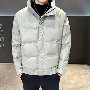 冬季男士短款羽绒服加厚保暖外套立领韩版休闲防寒上衣2023年新款