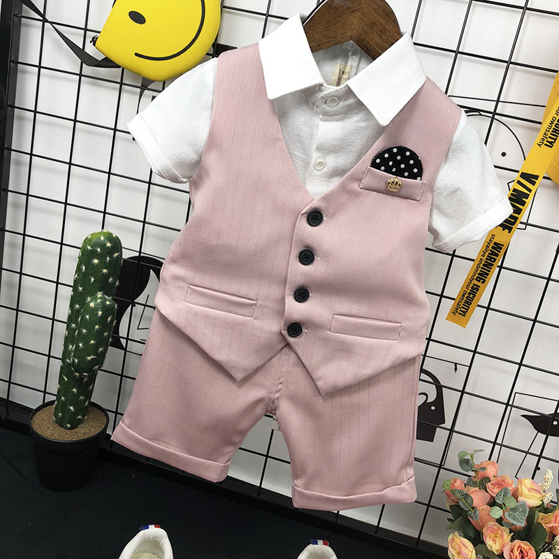 男童夏款马甲礼服套装2-5-7岁宝宝英伦马夹 儿童演出小马甲