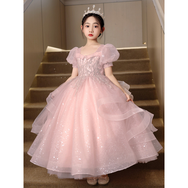 女童生日晚礼服2025夏季新款儿童主持人蓬蓬纱高端钢琴演出公主