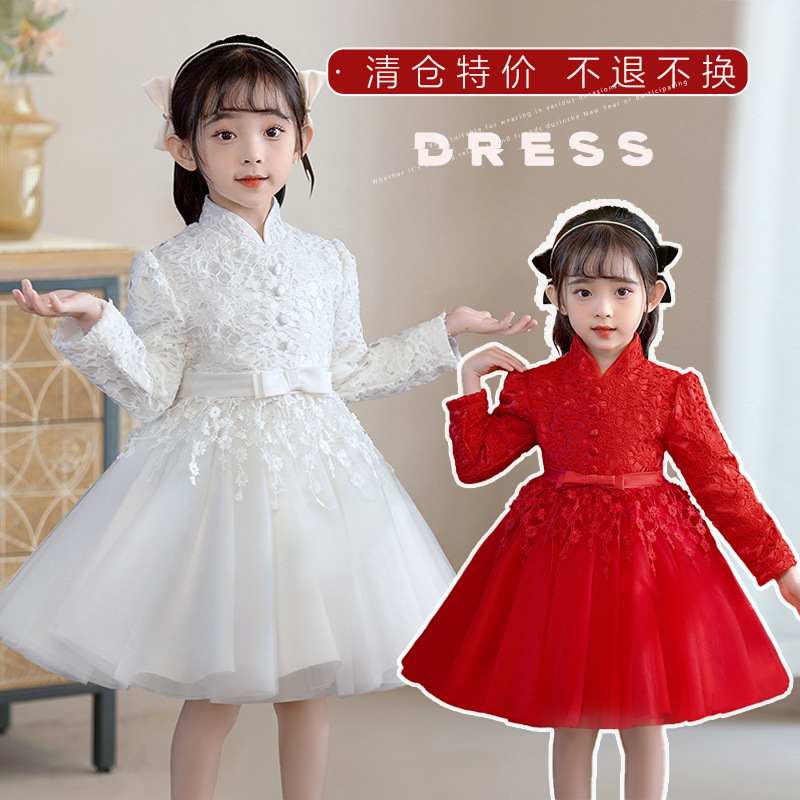 儿童连衣裙 女童晚礼服春装2025新款公主裙花童生日蓬蓬裙演出服