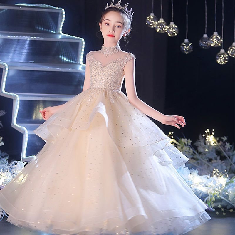 女童公主礼服裙2022新款超仙高端走秀生日蓬蓬纱裙钢琴表演
