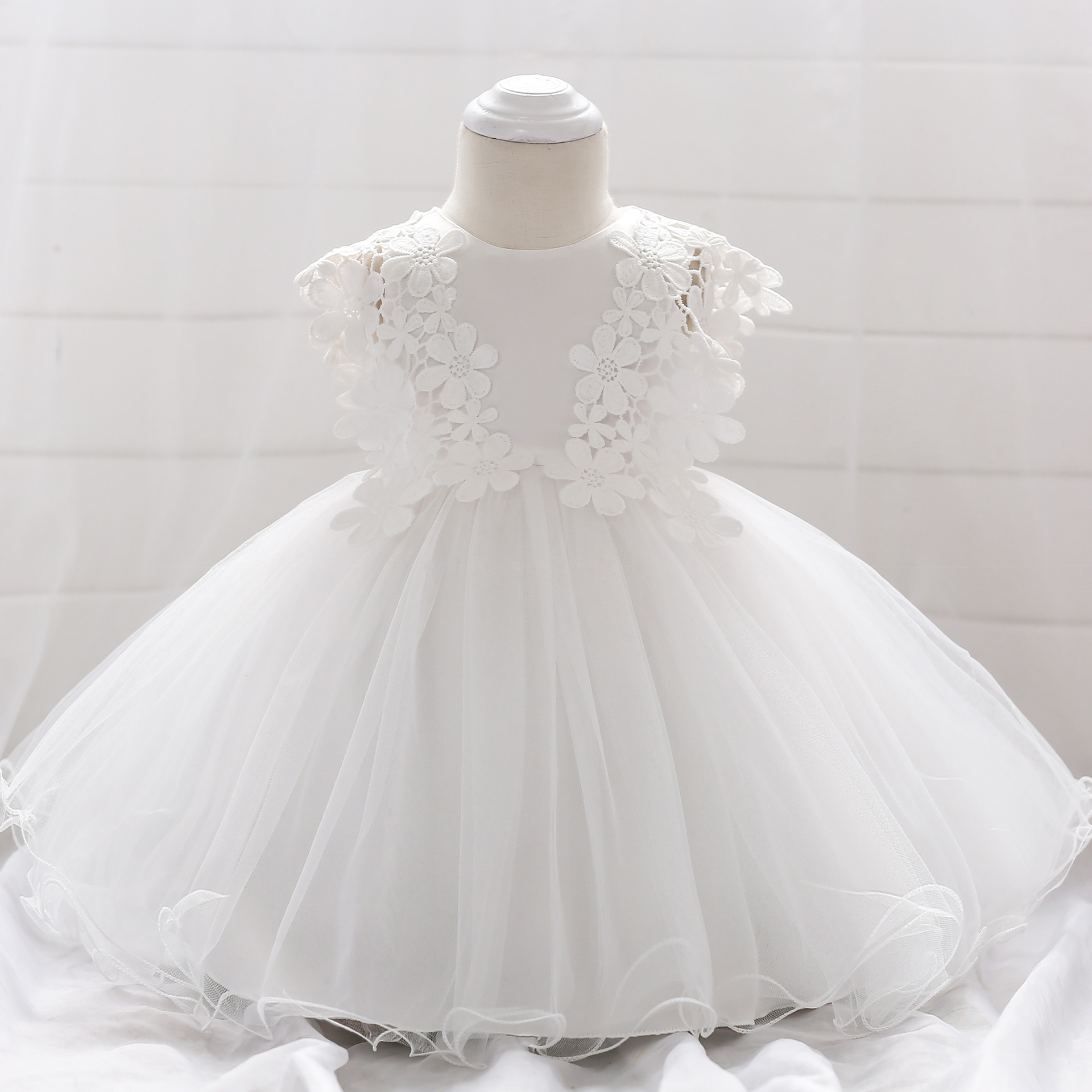 跨境儿童礼服女童网纱蓬蓬花童裙周岁宝宝公主晚礼服裙babydress