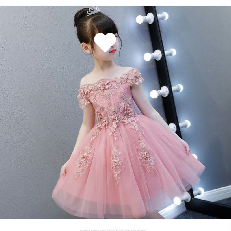 2019新款女童晚礼服公主裙儿童婚纱蓬蓬纱花童生日表演服主持人