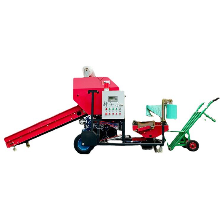 苜蓿打捆包膜一体机 圆草捆青贮打包机 可注油款青贮打包机厂家