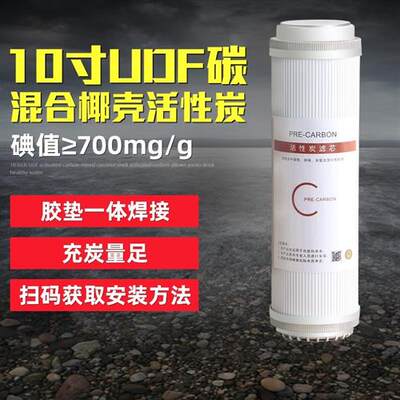 10寸颗粒活性炭滤芯20%UDF椰壳前置碳纯水机多品牌通用型配件