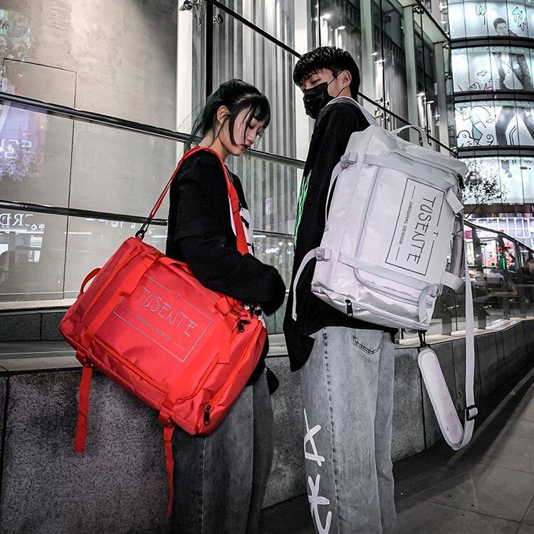 时尚潮流多功能书包学生双肩包滑板背包男大容量单肩斜挎旅行包女