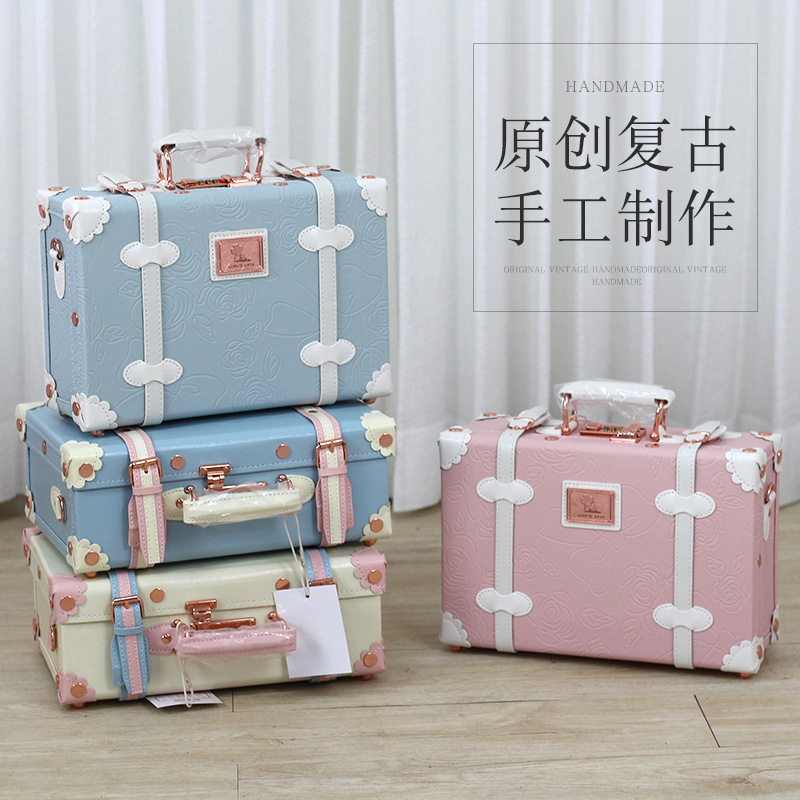 现货复古迷你手提箱女化妆箱小包旅行箱手提皮箱手提箱厂家