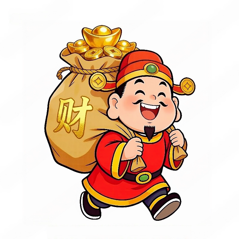 新款财神送财招财贴画客厅卧室玄关装饰墙贴门窗橱柜玻璃贴画贴纸