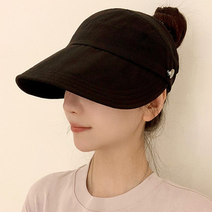 遮阳帽女夏季鸭舌渔夫帽2023新款凉帽空顶防晒帽防紫外线太阳帽子