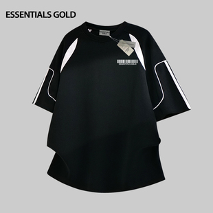 潮牌宽松纯棉上衣 t恤男夏季 ESSENTIALS简约个性 印花撞色线条短袖