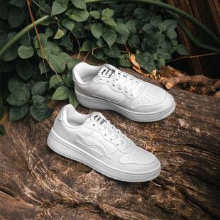 李宁浮舟丨板鞋轻盈软弹男鞋小白鞋男子百搭经典休闲鞋AGCS419