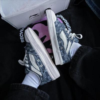 李宁板鞋女OG_SLICK联名低帮运动鞋休闲百搭运动休闲鞋AECS024-2