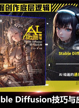 【书】AI绘画教程 Stable Diffusion技巧与应用 Paper朱ai绘画书sd教程书 学画画novelai绘图基础教程aicg小白初学入门教程书籍