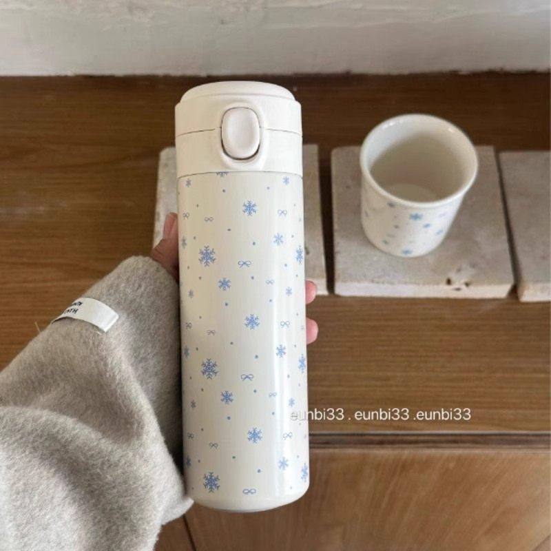 新品雪花高颜值不锈钢保温杯可爱实用高级感送男女生情人节礼物