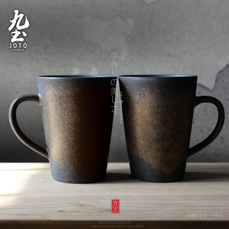 九土日式创意马克杯简约陶瓷艺术杯子办公水杯情侣陶瓷茶水杯定制