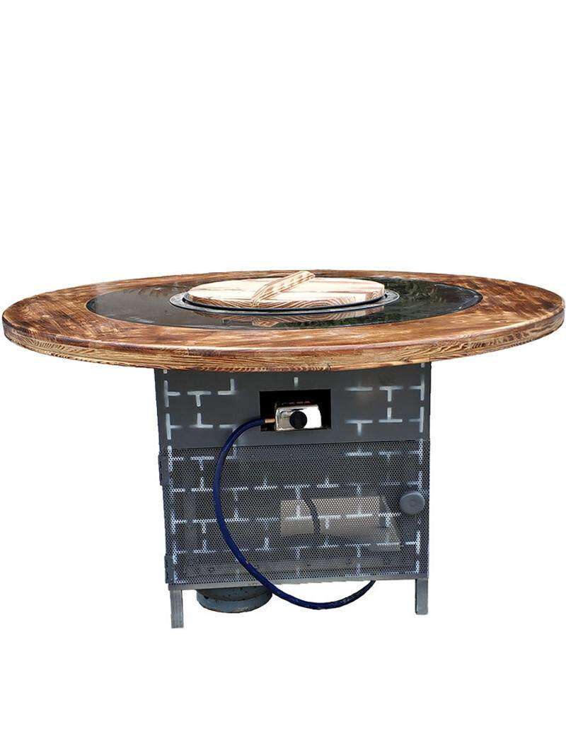 铁锅炖大灶台铁锅餐馆烧气柴火鸡地锅鸡灶台一体灶台桌火锅桌室内