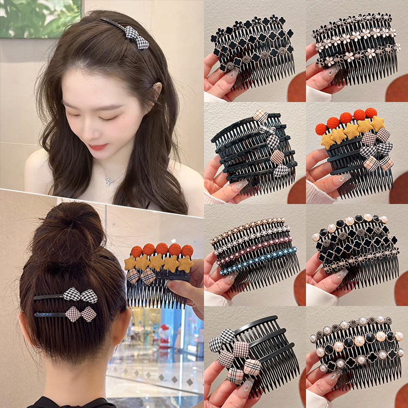 后脑勺碎发梳发卡发箍夹子头饰女夏季倒插梳发夹前额刘海整理神器