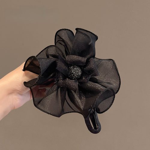 花朵鸭嘴夹发夹女2025新款后脑勺大号抓夹感头发发卡头饰夹子