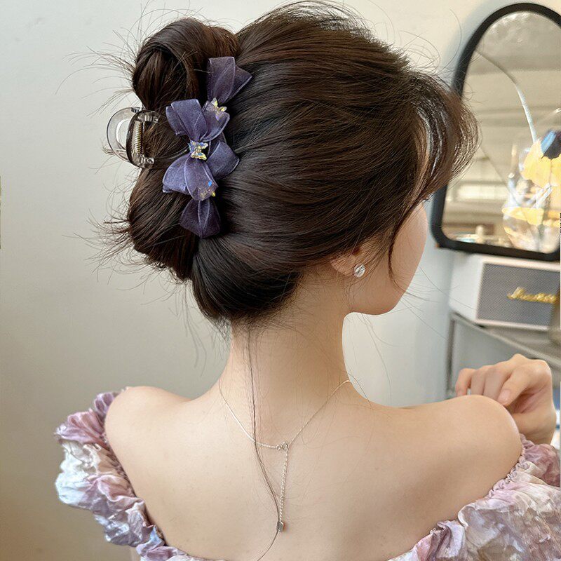 超能抓气质蕾丝蝴蝶结抓夹温柔