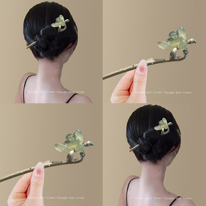 「清水出芙蓉」国风荷花发簪！清透立体中式清冷感古风小众盘发器
