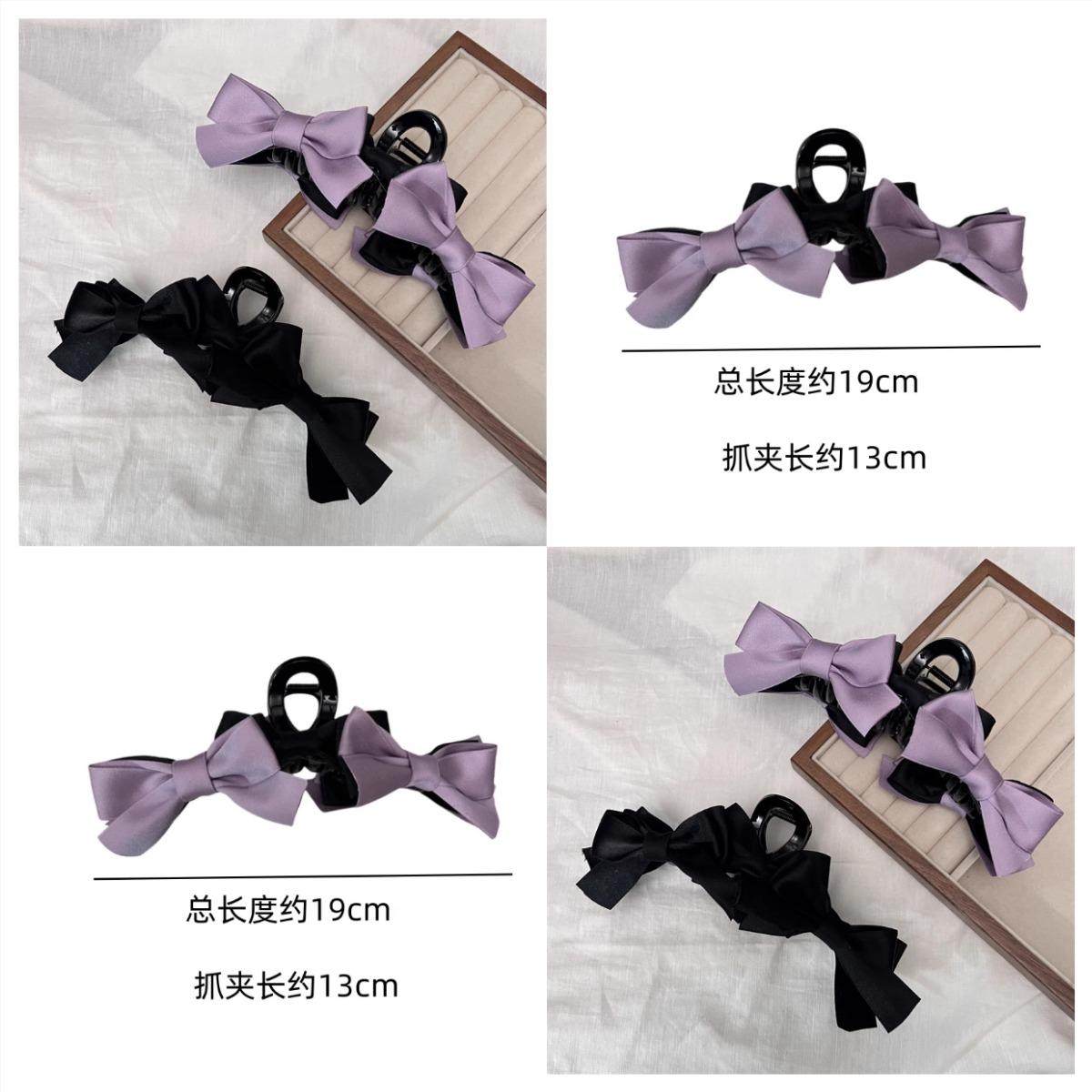 紫色蝴蝶結抓夾女高顱頂鯊魚夾