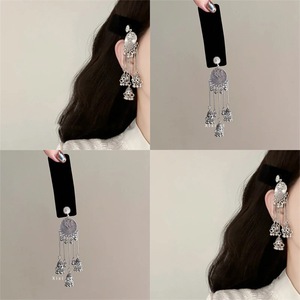 新中式金色金属铃铛流苏发夹女感新娘发卡蒙古元素头发饰