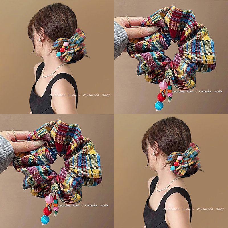 乌托邦！趣味彩虹格子发圈高级感设计发绳可爱文化创意手环,家庭/个人清洁工具,盘发器,淘宝优惠券,粉丝福利购,淘宝优惠卷