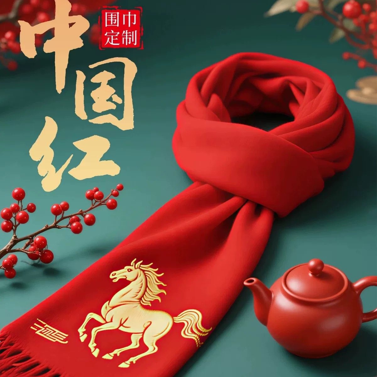 中国红仿羊绒围巾男女秋冬季本命年生肖马年企业年会围脖定制logo,服饰配件/皮带/帽子/围巾,围巾/丝巾/披肩,淘宝优惠券,粉丝福利购,淘宝优惠卷