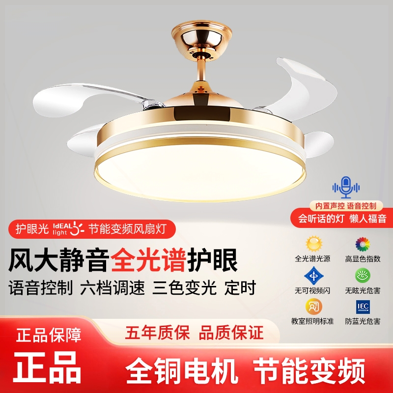 风扇灯2025新款吊扇灯吸顶家用客频厅餐厅卧室带电扇灯吊灯变