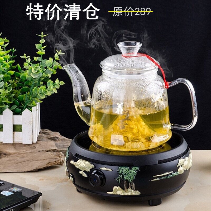 洛洋茶艺电陶炉迷你铁壶煮茶器静