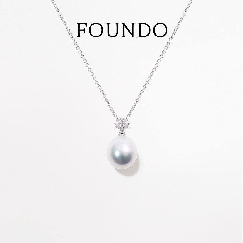 [3期免息] FOUNDO/丰十 十CITIZEN 天然钻石澳白珍珠18K白金项链