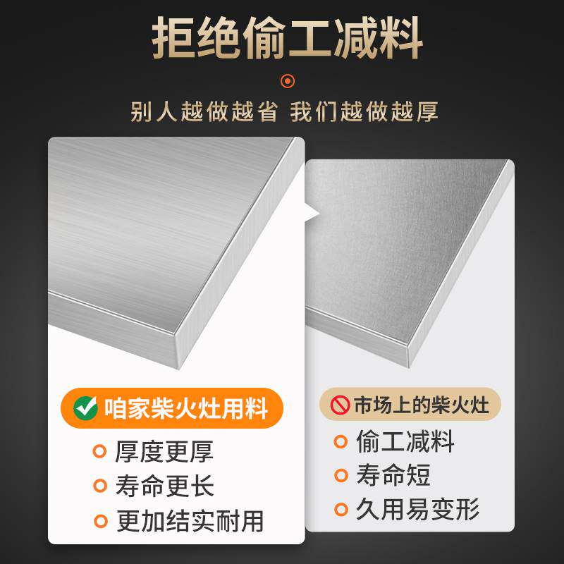 不锈钢柴火灶304家用户外移动铁锅大锅土灶台农村新型烧木柴火炉