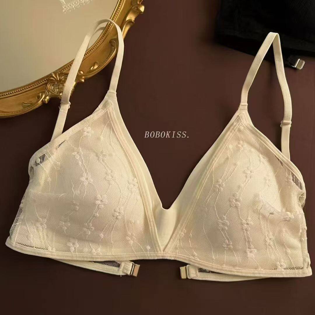 法式蕾丝大U美背无痕内衣