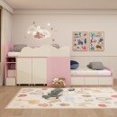 上下铺双层错位床小户型儿童床互不干扰上下床衣柜书桌一体子母床