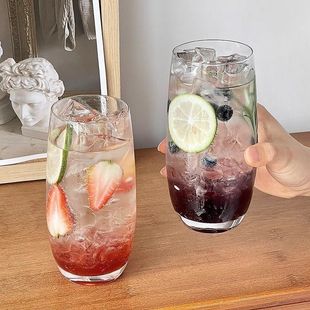 ins风莫吉托杯网红餐厅水果茶杯玻璃杯喝水杯子冷饮品家用果汁杯