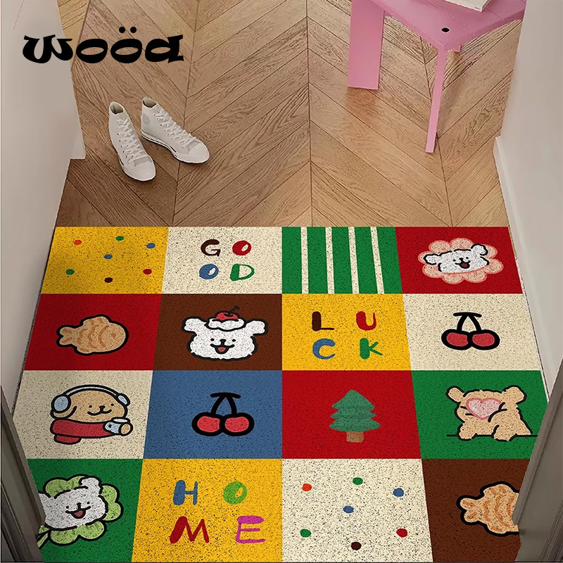 线条小狗入户门地垫进门门垫丝圈除尘脚垫可裁剪耐脏玄关地毯垫子