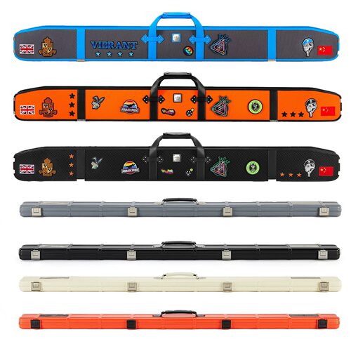 莱瑟塔台球杆盒多功能彩色杆盒斯诺克黑8冲跳打一体三槽小头杆盒