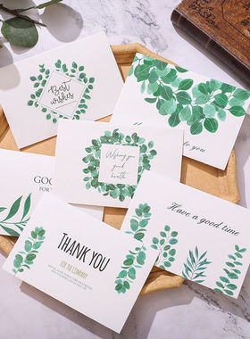 感谢卡节日留言贺卡商务感谢感恩卡片thank you跨境货源6张含信封