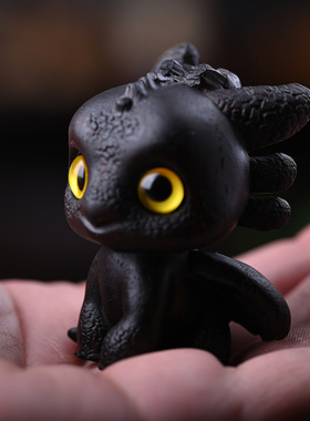 驯龙高手无牙仔木质卡通可爱玩偶光煞创意家居桌面摆件生日礼物