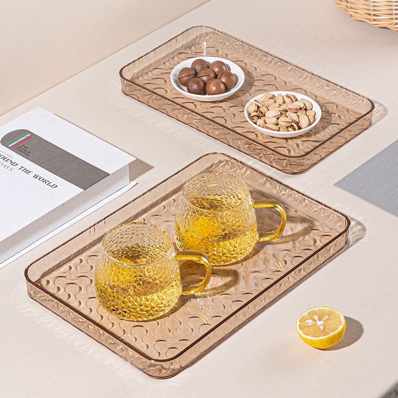 2025新款时尚长方形茶水托盘家用客厅茶几水果盘创意茶具无盖茶托