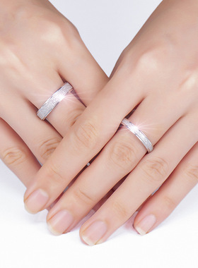 跨境配饰新款创意气质男女首饰戒指不锈钢磨砂情侣对戒厂家批发