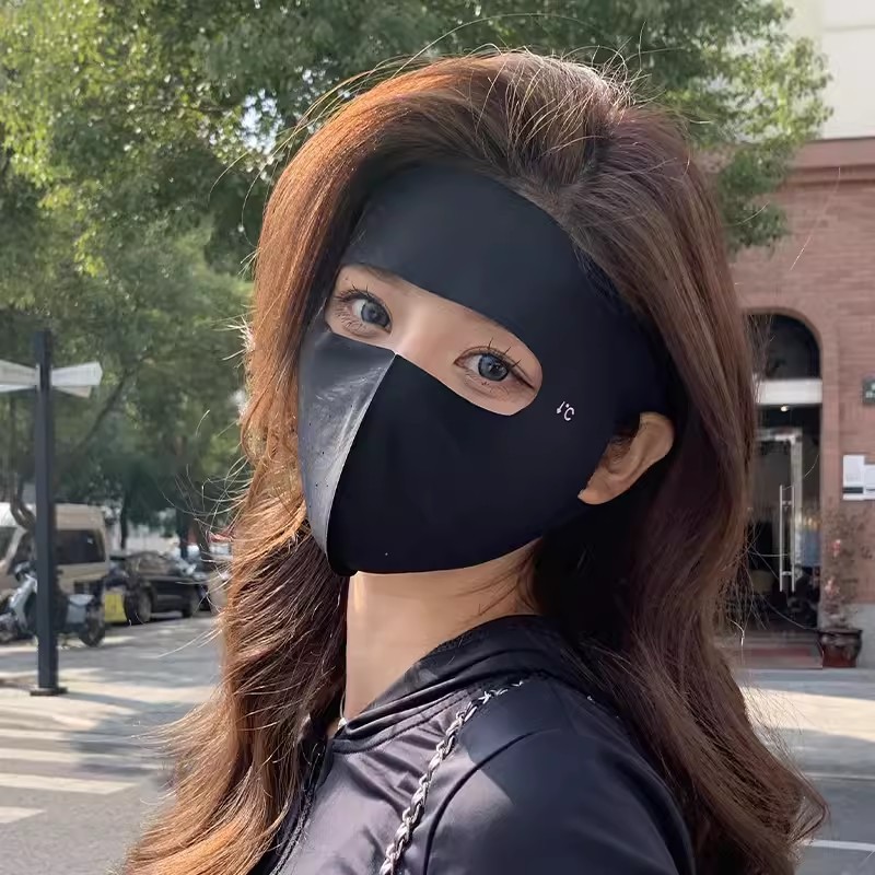 爆品无痕防晒面罩脸基尼一片式冰丝全脸遮阳口罩女防紫外线夏