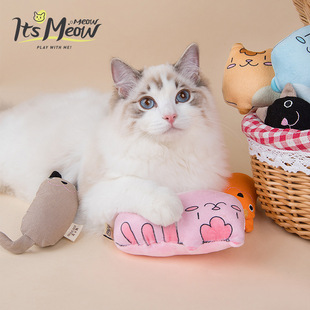 含猫薄荷毛绒猫咪玩具 猫玩具厂家批发 啃咬磨牙小猫玩偶猫咪