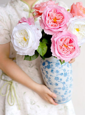 手感保湿玫瑰朱丽叶奥斯汀仿真玫瑰仿真花束花插花级感