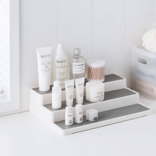 纳川厨房分层调味架阶梯式三层整理架多功能桌面分类置物架